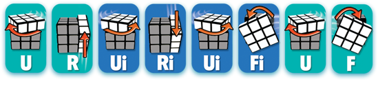 Bước 3:  Hoàn thành tầng 2 của khối Rubik 2